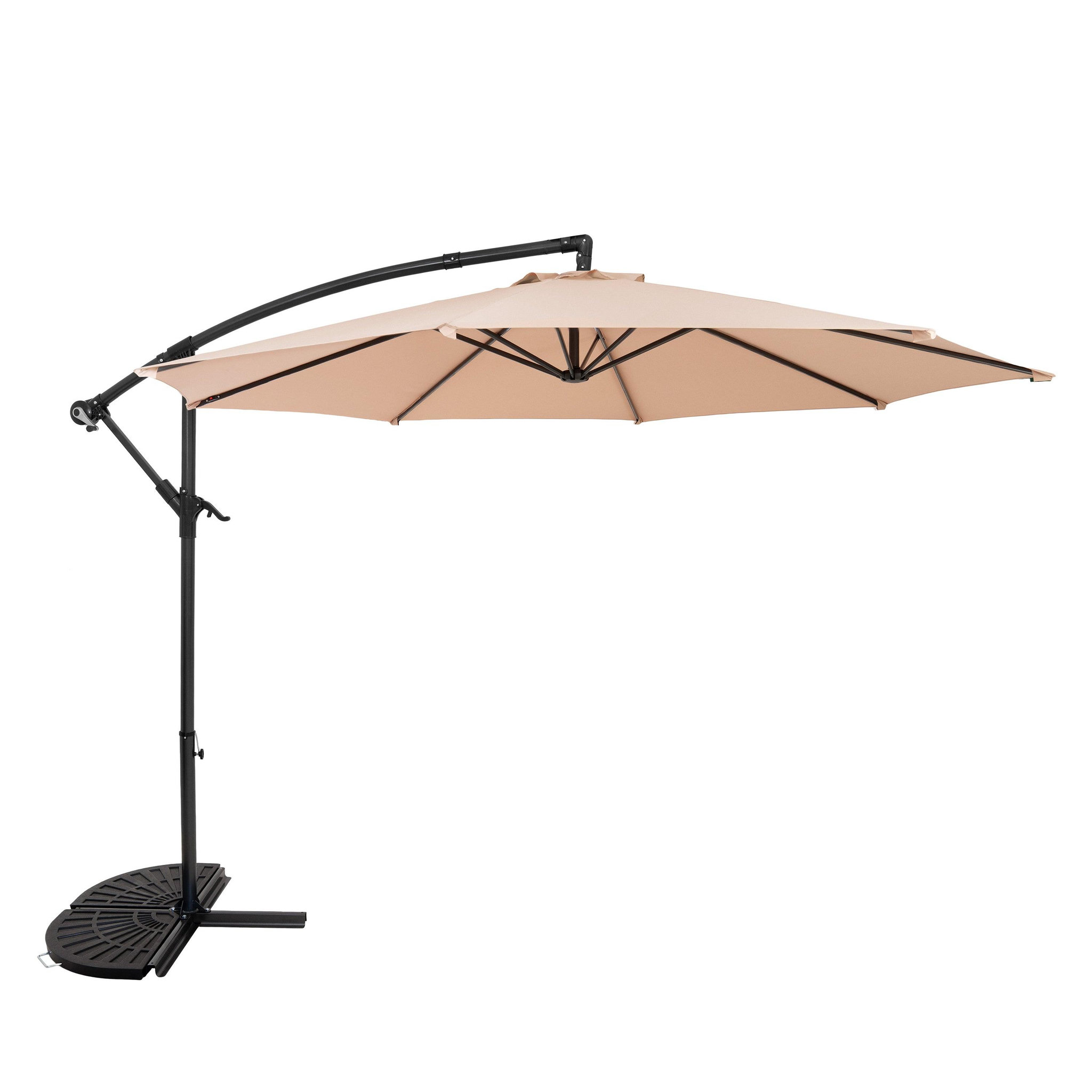 Voir la diapositive 1 : Monster Parasol Banane à Mât Déporté 3 m & 2 Pieds en Éventail