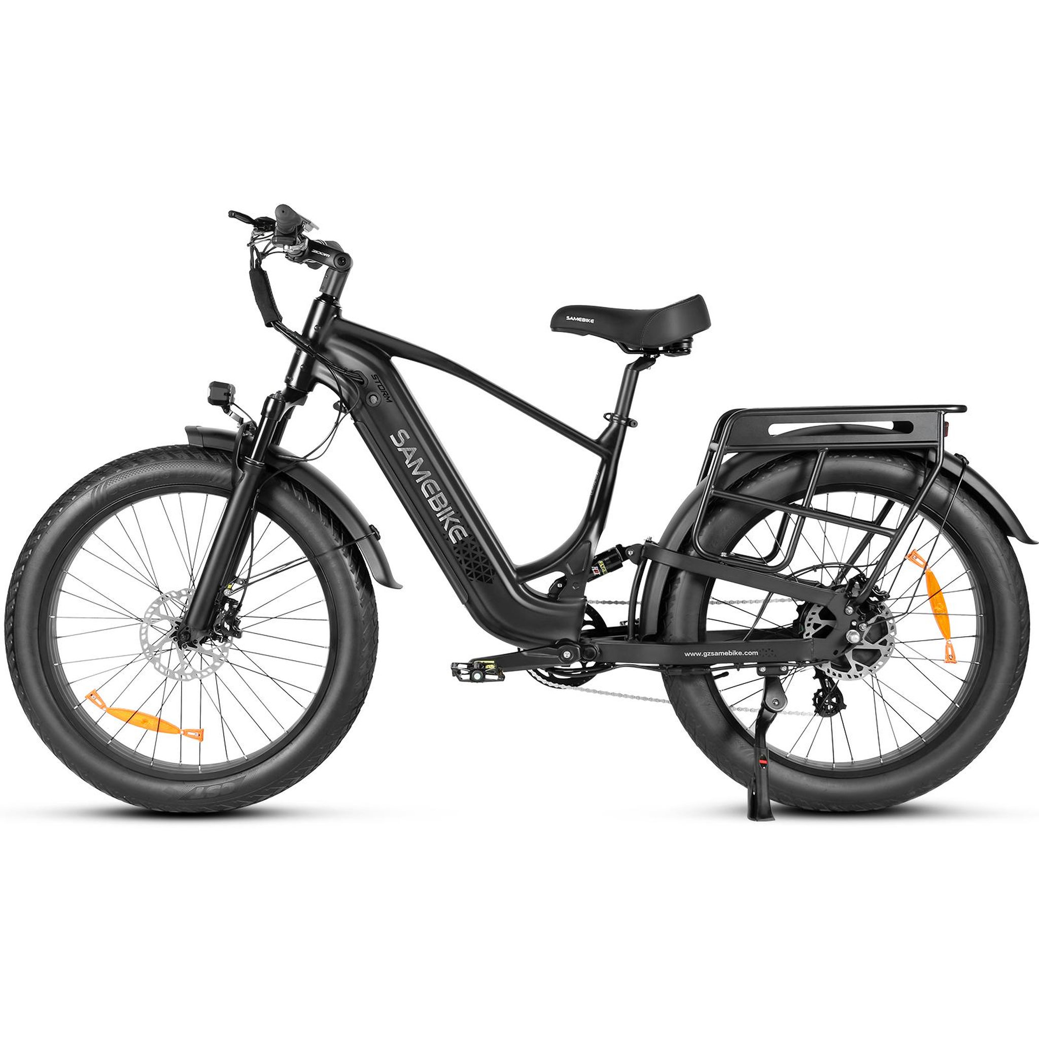 Voir la diapositive 3 : SAMEBIKE Vélo électrique à gros pneus à suspension complète SAMEBIKE STORM