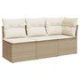 Voir la diapositive 2 : VIDAXL Canape de jardin avec coussins 3 places beige resine tressee