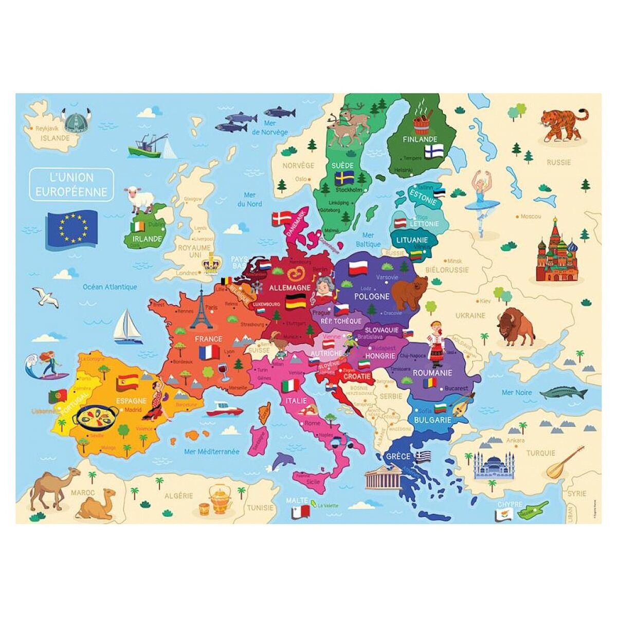 Nathan Puzzle 250p carte d'europe