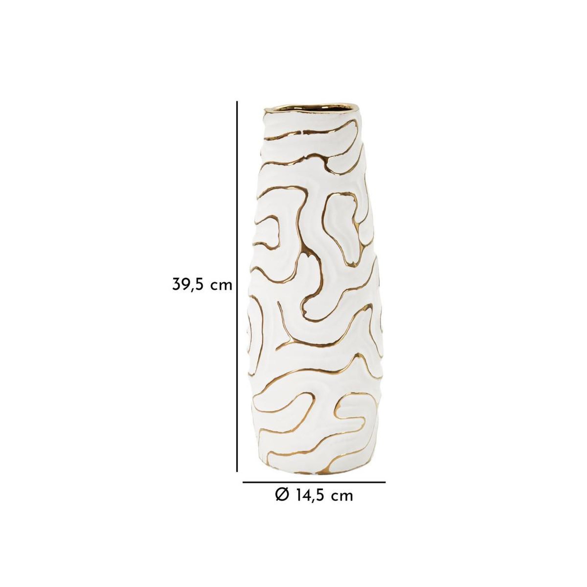 Voir la diapositive 6 : Paris Prix Vase design en céramique  lia  39cm blanc