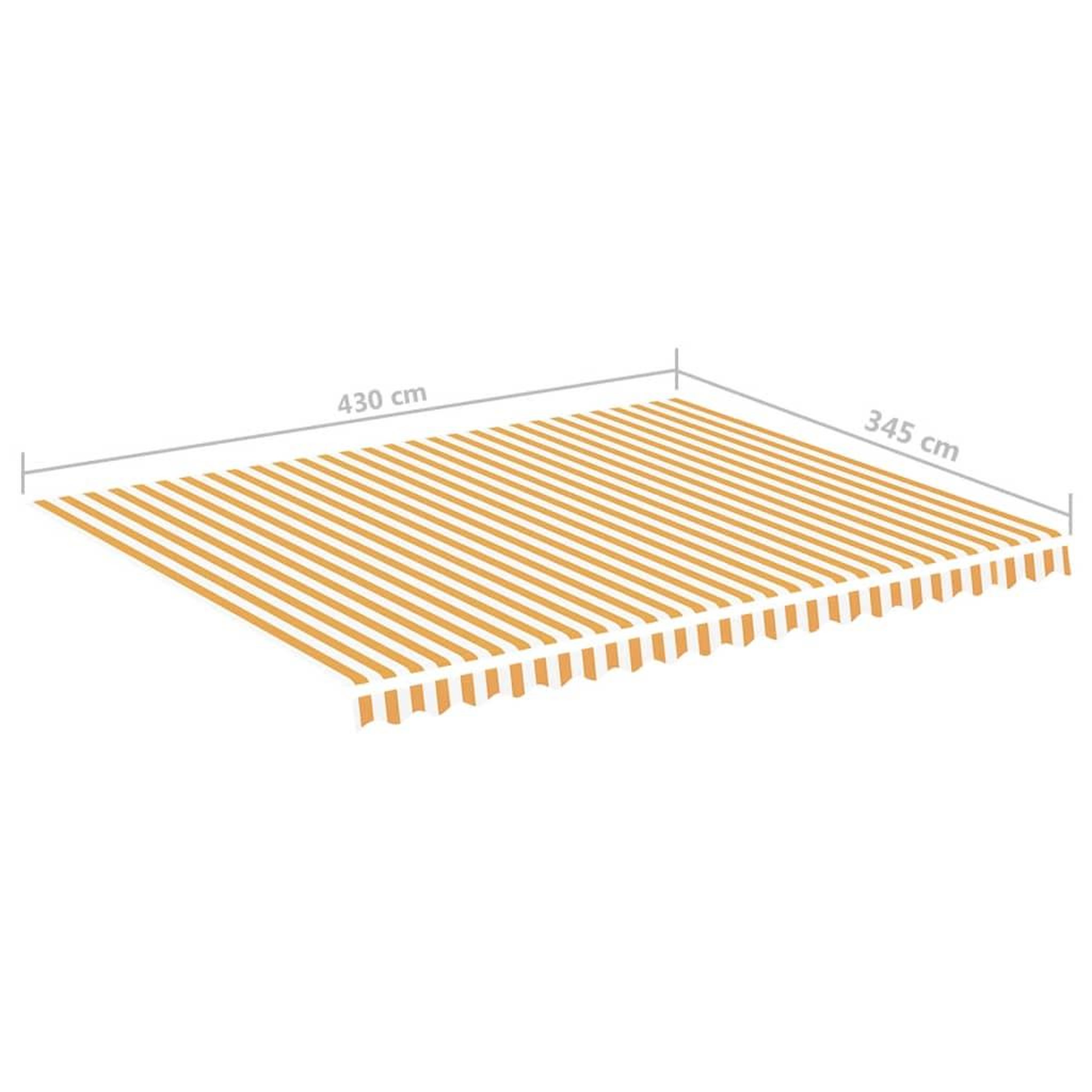 Voir la diapositive 6 : VIDAXL Tissu de remplacement pour auvent Jaune et blanc 4,5x3,5 m