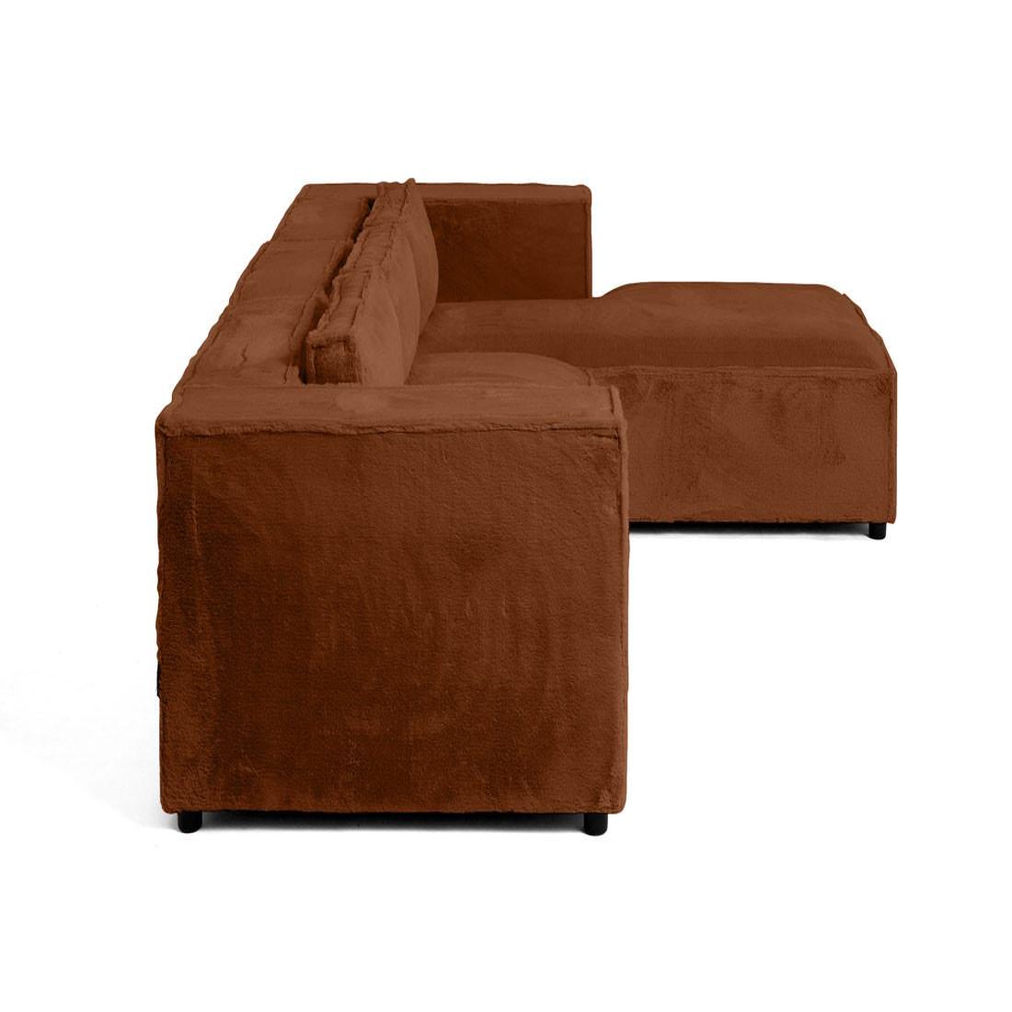 Voir la diapositive 3 : LISA DESIGN Stella - canapé d'angle droit - 4 places - en fausse fourrure