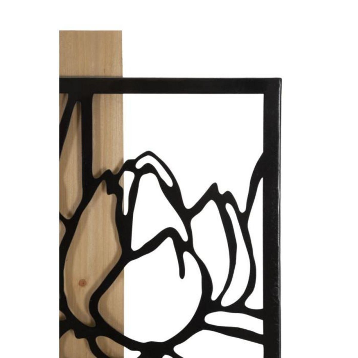 Paris Prix Décoration Murale Encadrée  Lotus  90cm Noir & Naturel
