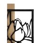 Voir la diapositive 3 : Paris Prix Décoration Murale Encadrée  Lotus  90cm Noir & Naturel