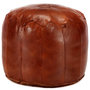 Voir la diapositive 1 : VIDAXL Pouf 40 x 35 cm Brun roux Cuir veritable de chevre