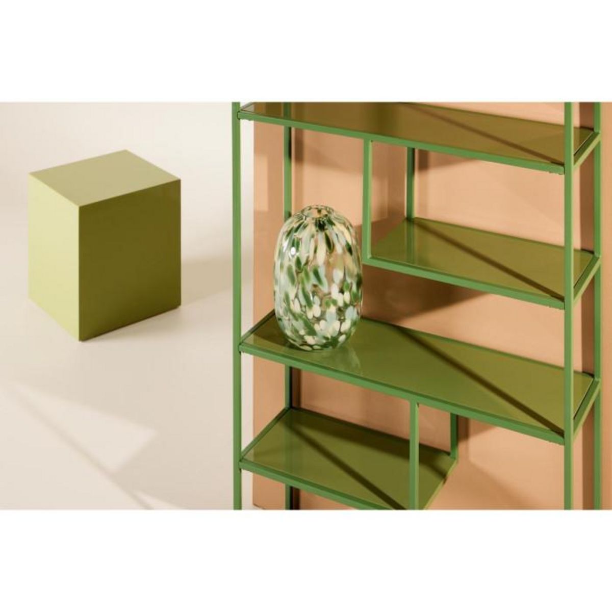 Paris Prix Étagère Bibliothèque 6 Niveaux  Staal  164cm Vert