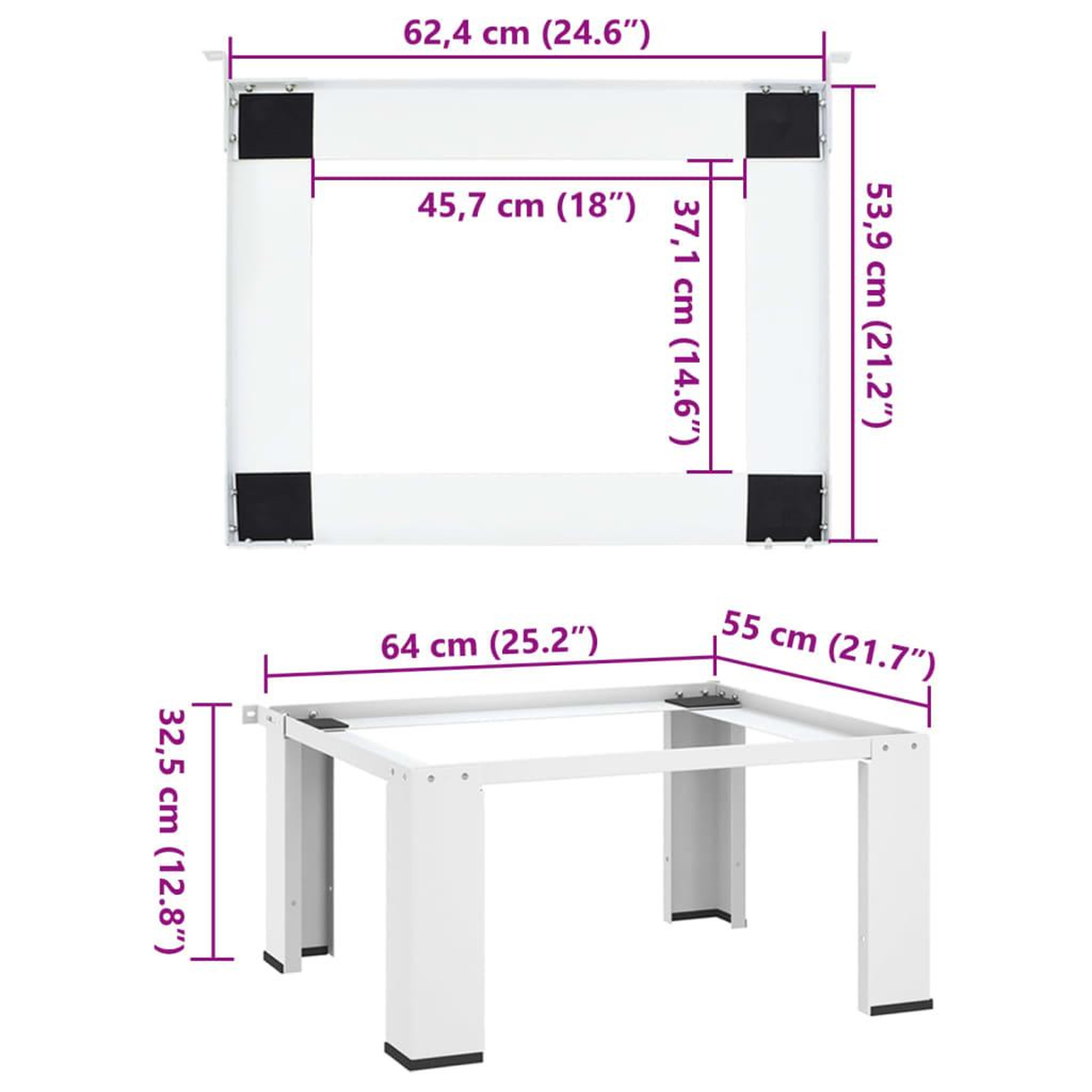 Voir la diapositive 6 : VIDAXL Socle pour machine a laver Blanc