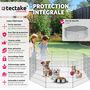 Voir la diapositive 2 : tectake Enclos composé de 8 grilles noir