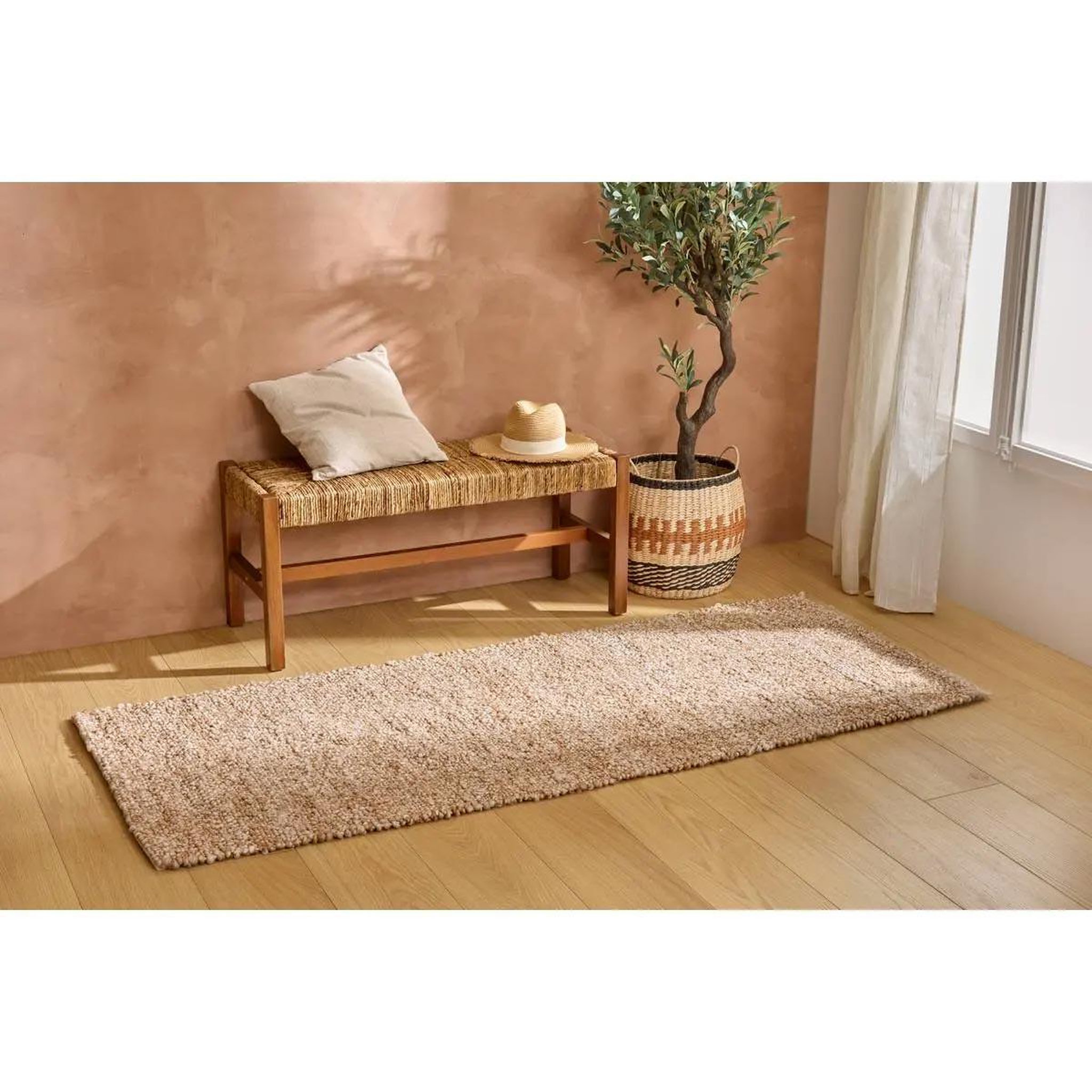 Voir la diapositive 4 : ATMOSPHERA Tapis effet laine  volna  80x200cm camel