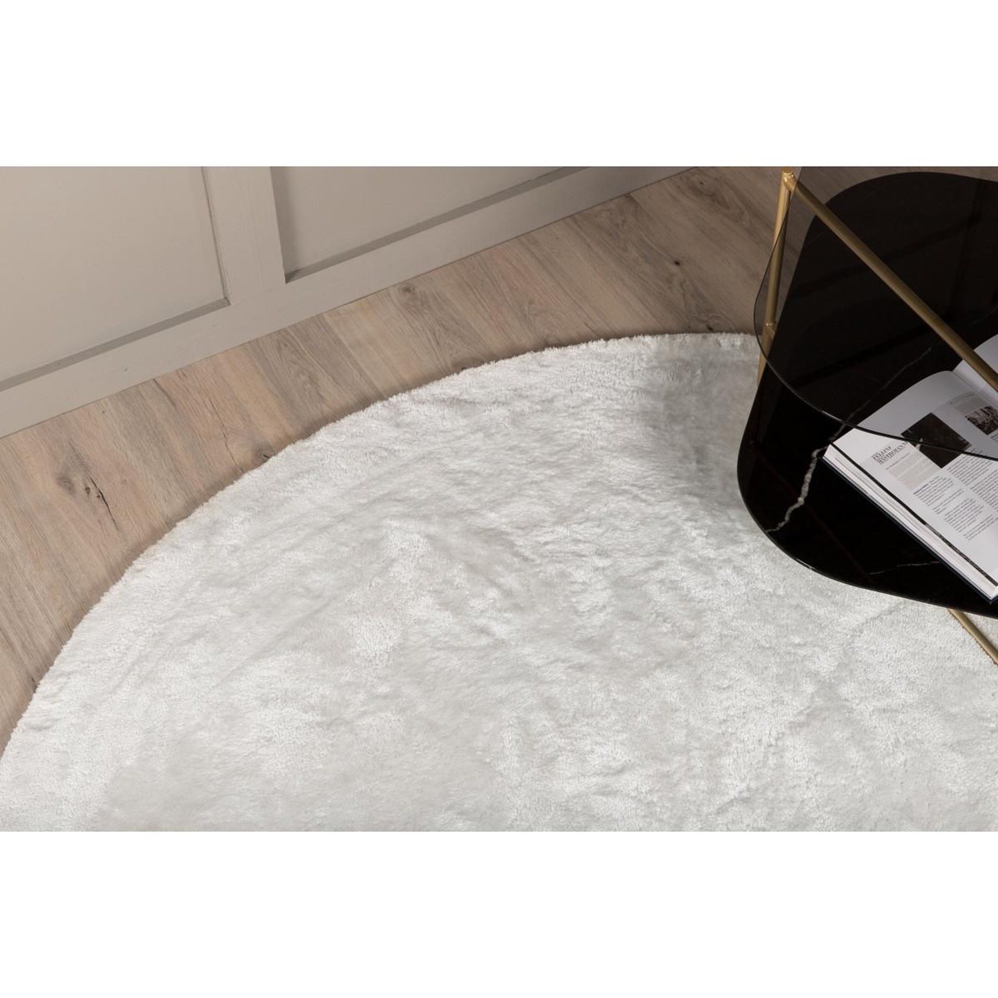 Voir la diapositive 6 : Paris Prix Tapis rond uni  blanca  200cm blanc