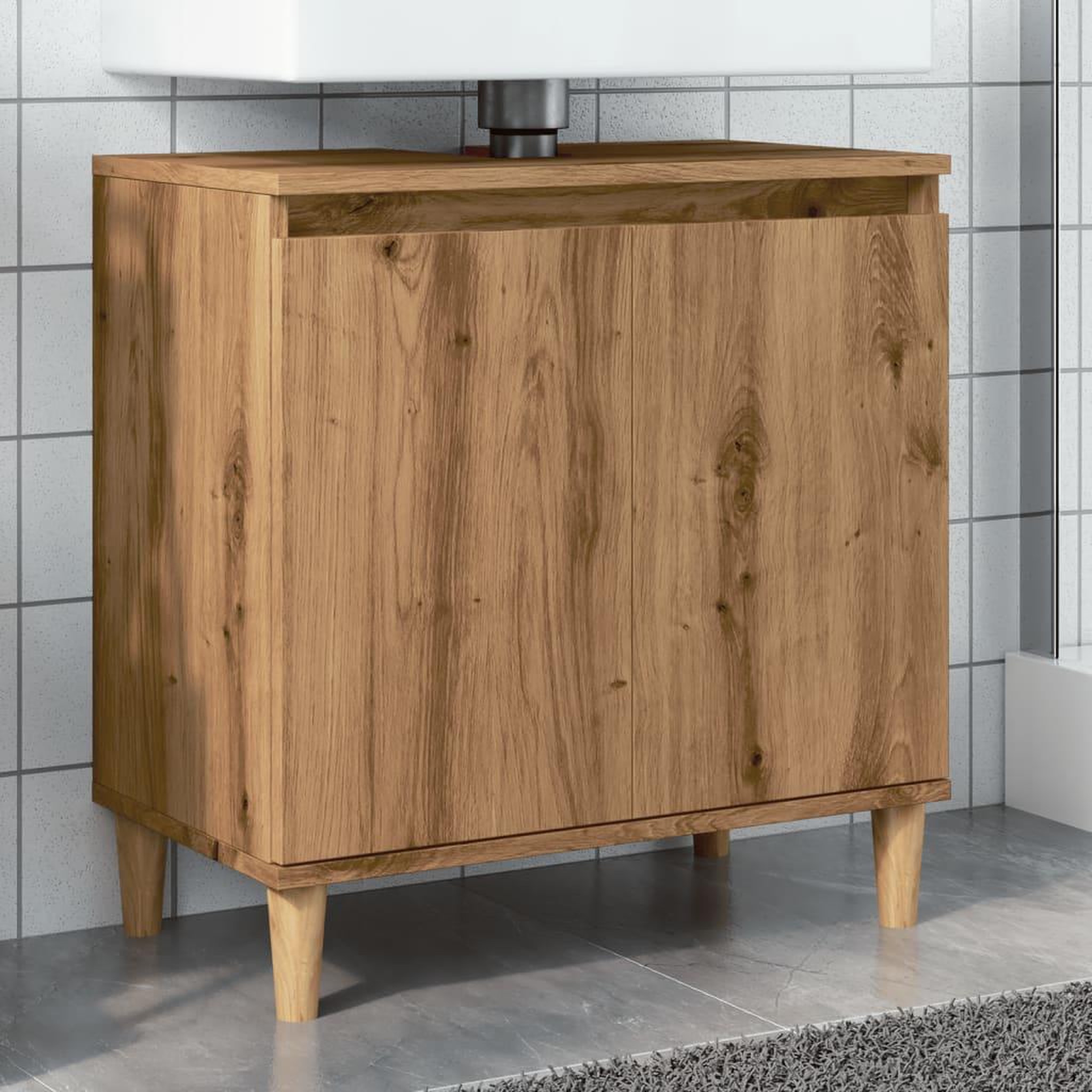 VIDAXL Armoire d'evier chene artisanal 58x33x60 cm bois d'ingenierie