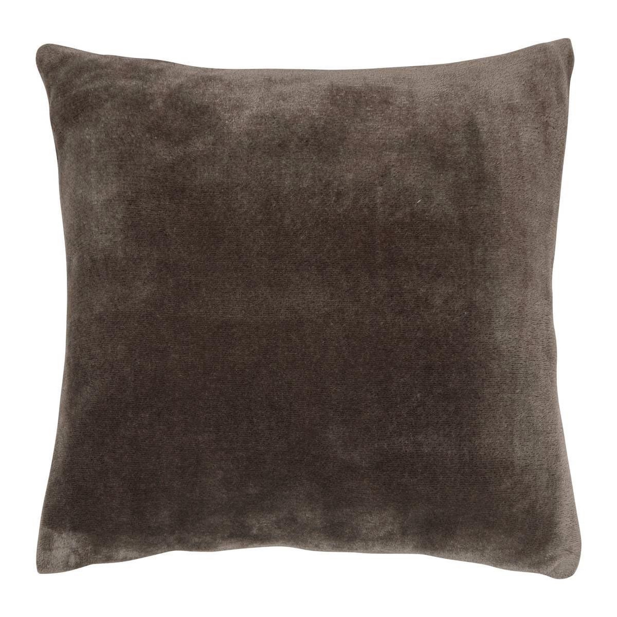 ATMOSPHERA Coussin en flanelle uni  ollis  38x38cm gris foncé