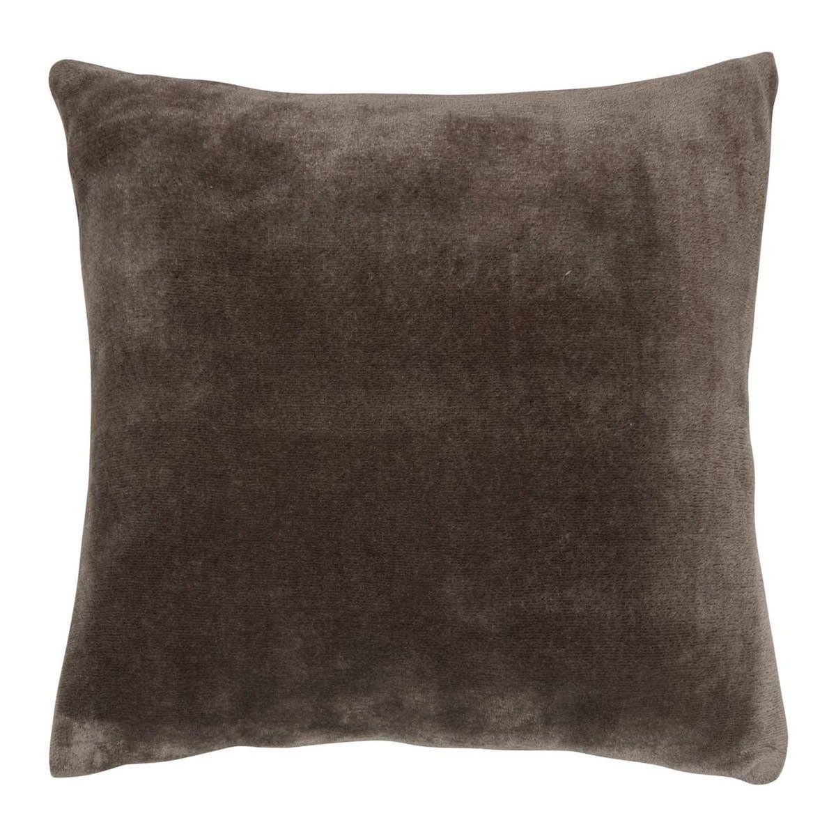ATMOSPHERA Coussin en Flanelle Uni  Ollis  38x38cm Gris Foncé