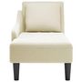 Voir la diapositive 4 : VIDAXL Fauteuil long avec coussin et accoudoir droit creme velours