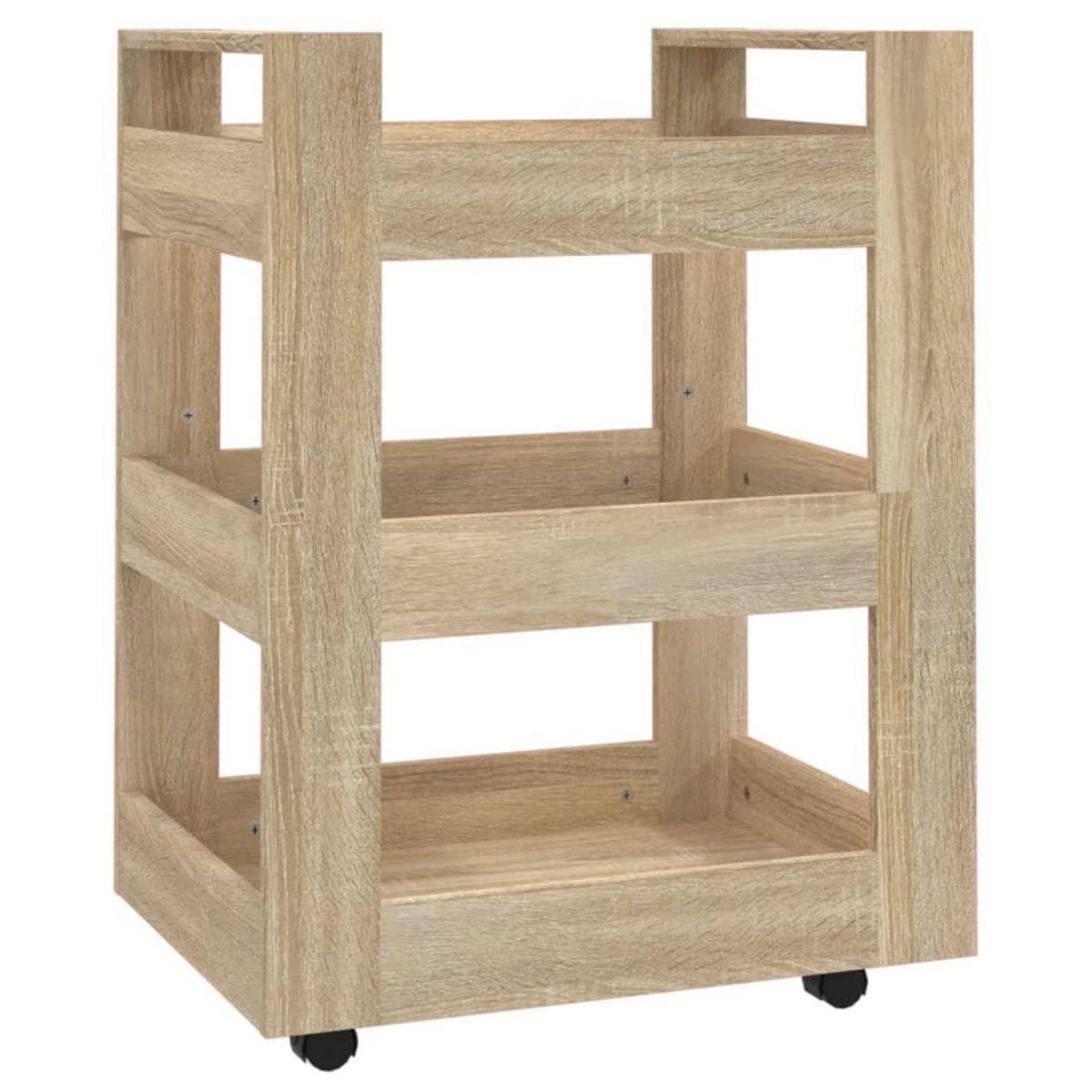VIDAXL Chariot de cuisine Chene sonoma 60x45x80 cm Bois d'ingenierie