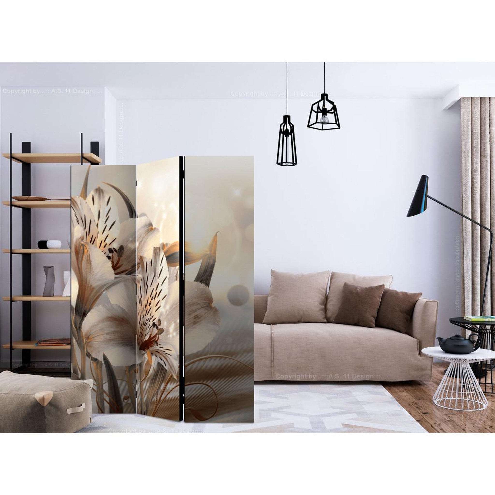 Voir la diapositive 2 : Paris Prix Paravent 3 volets  princesses of the morning  135x172cm