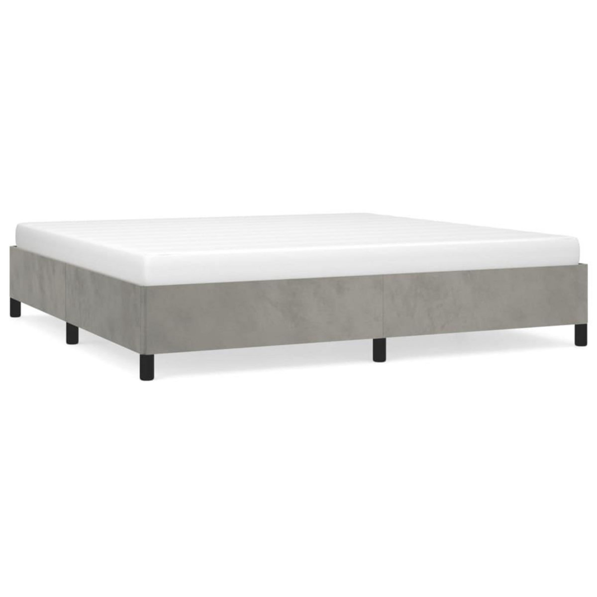 VIDAXL Cadre de lit sans matelas gris clair 200x200 cm velours