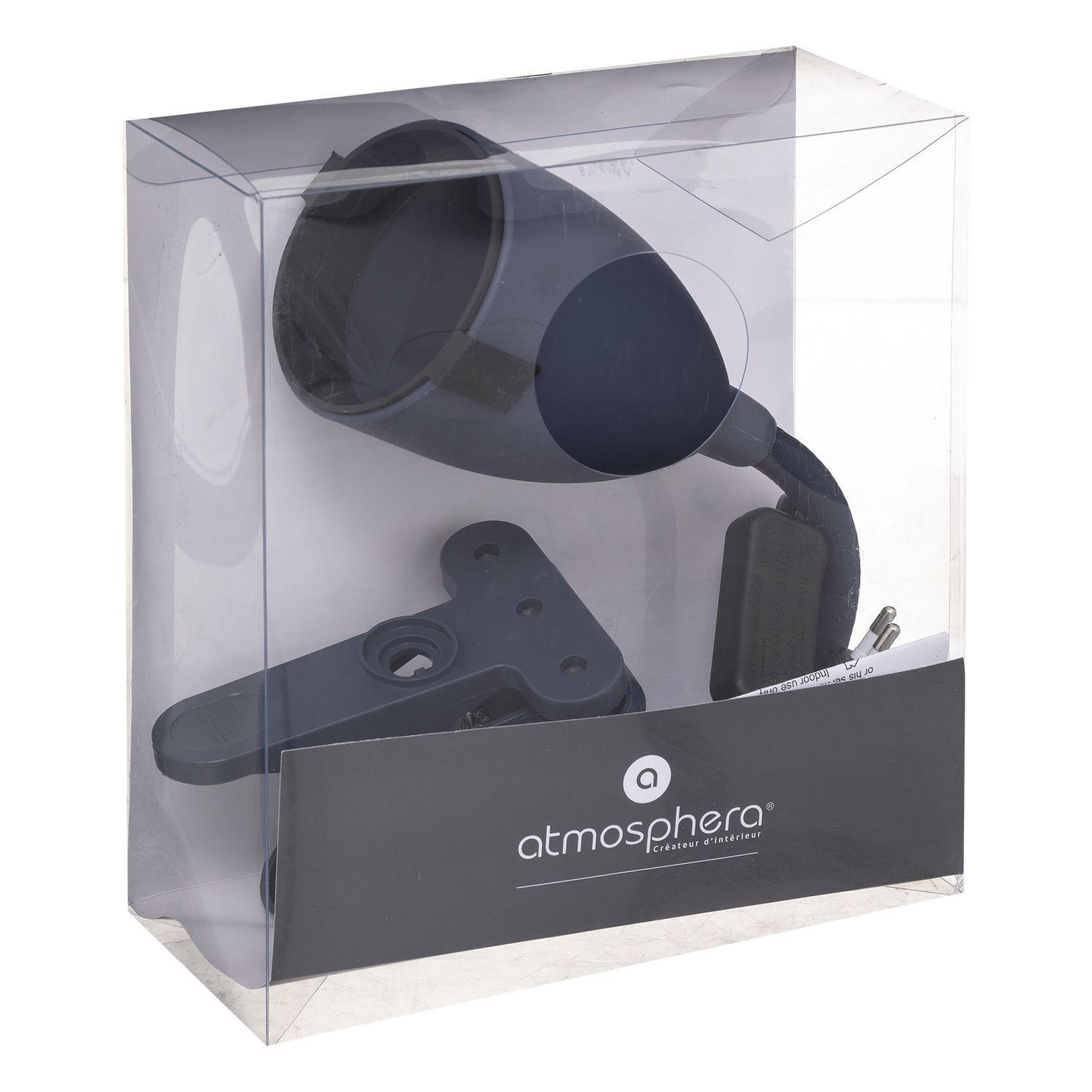 Voir la diapositive 3 : ATMOSPHERA Lampe à pince sily en métal - bleu orage