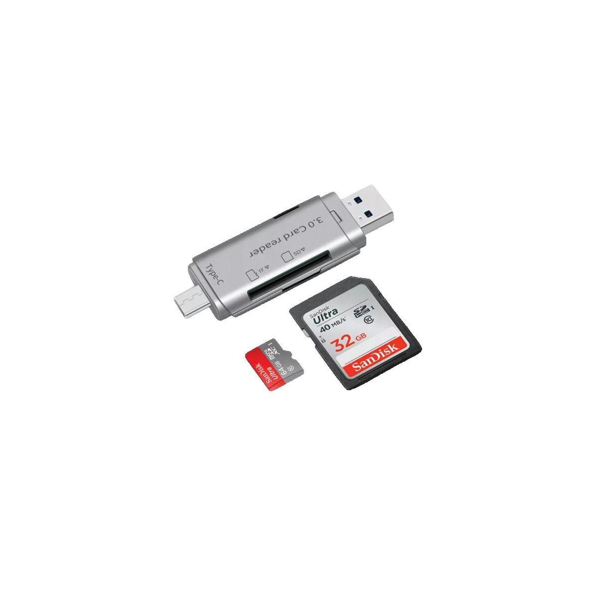 Voir la diapositive 2 : ZEN Lecteur multi-cartes Zenwire 4 en 1 Compact et fonctionnel