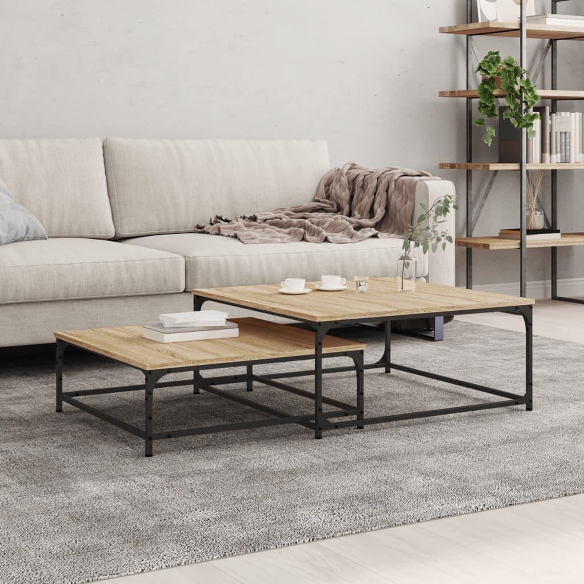 VIDAXL Tables basses gigognes 2 pcs chene sonoma bois d'ingenierie