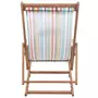 VIDAXL Chaise pliable de plage Tissu et cadre en bois Multicolore