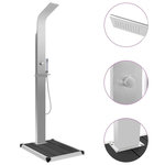 VIDAXL Douche d'exterieur avec receveur de douche WPC Acier inoxydable