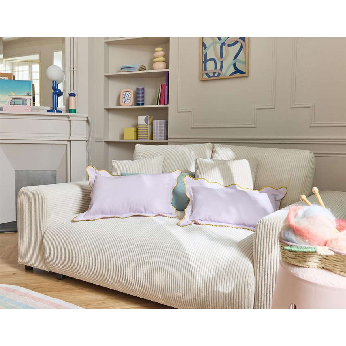 LISA DESIGN Garance - canapé droit 2 places - en velours côtelé