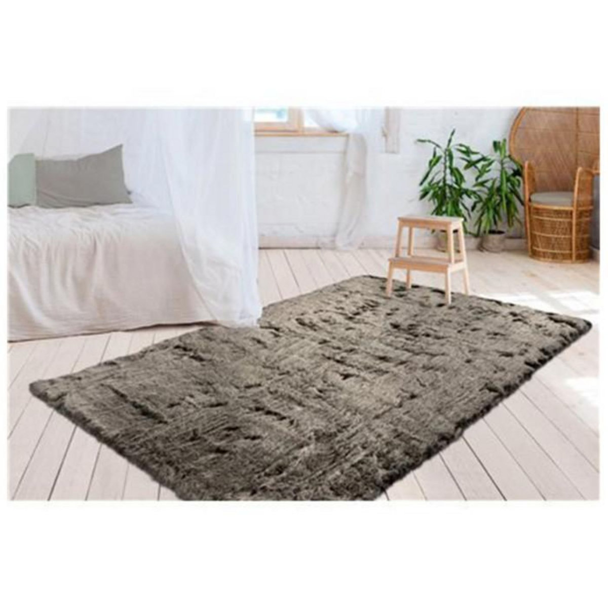 Paris Prix Tapis Imitation Fourrure à Poils Longs  Tender  Vert