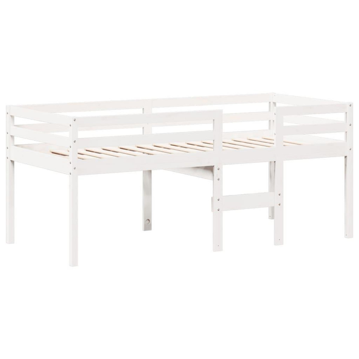 VIDAXL Lit haut sans matelas blanc 90x190 cm bois de pin massif