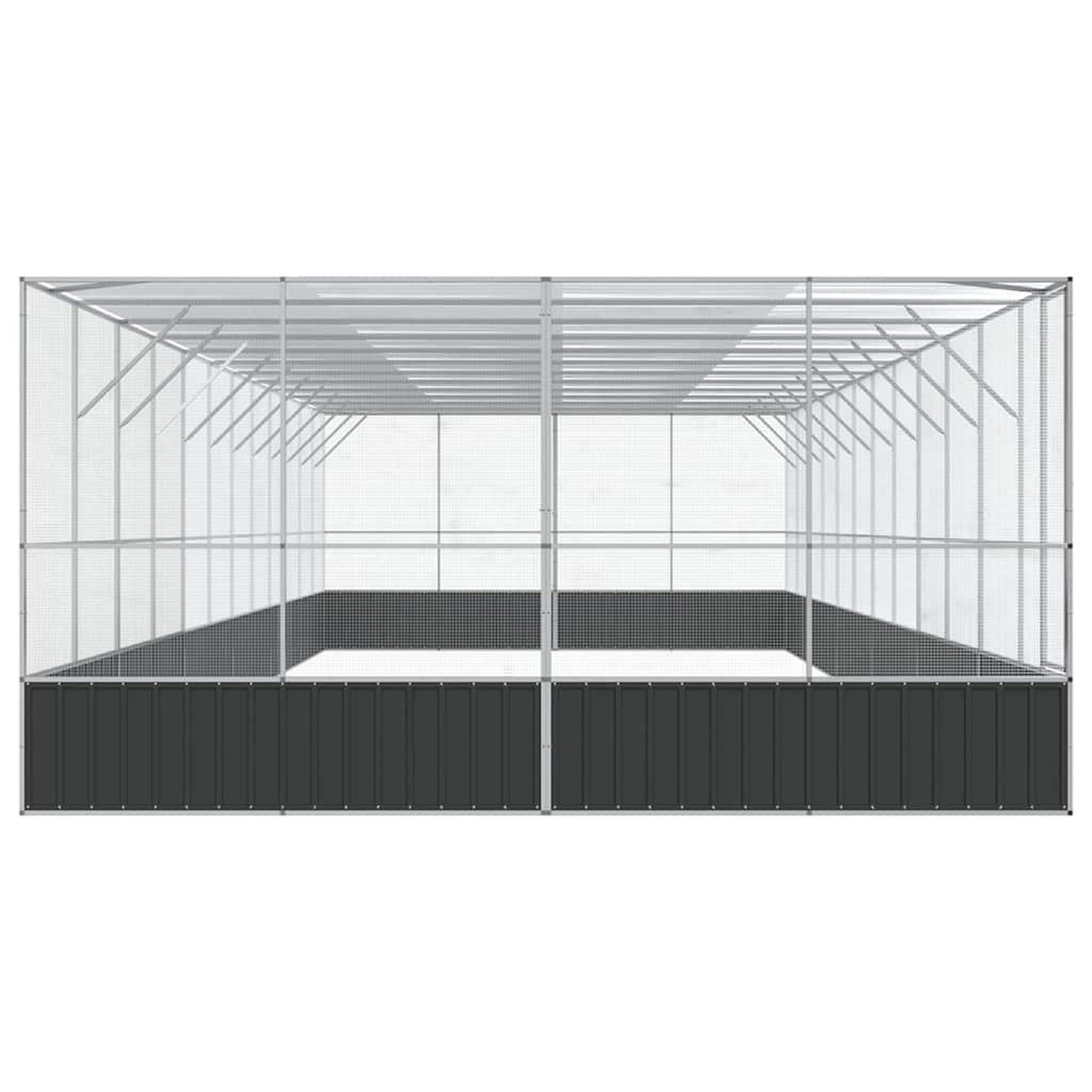 Voir la diapositive 4 : VIDAXL Voliere avec extension argente 1246x414x212 cm acier