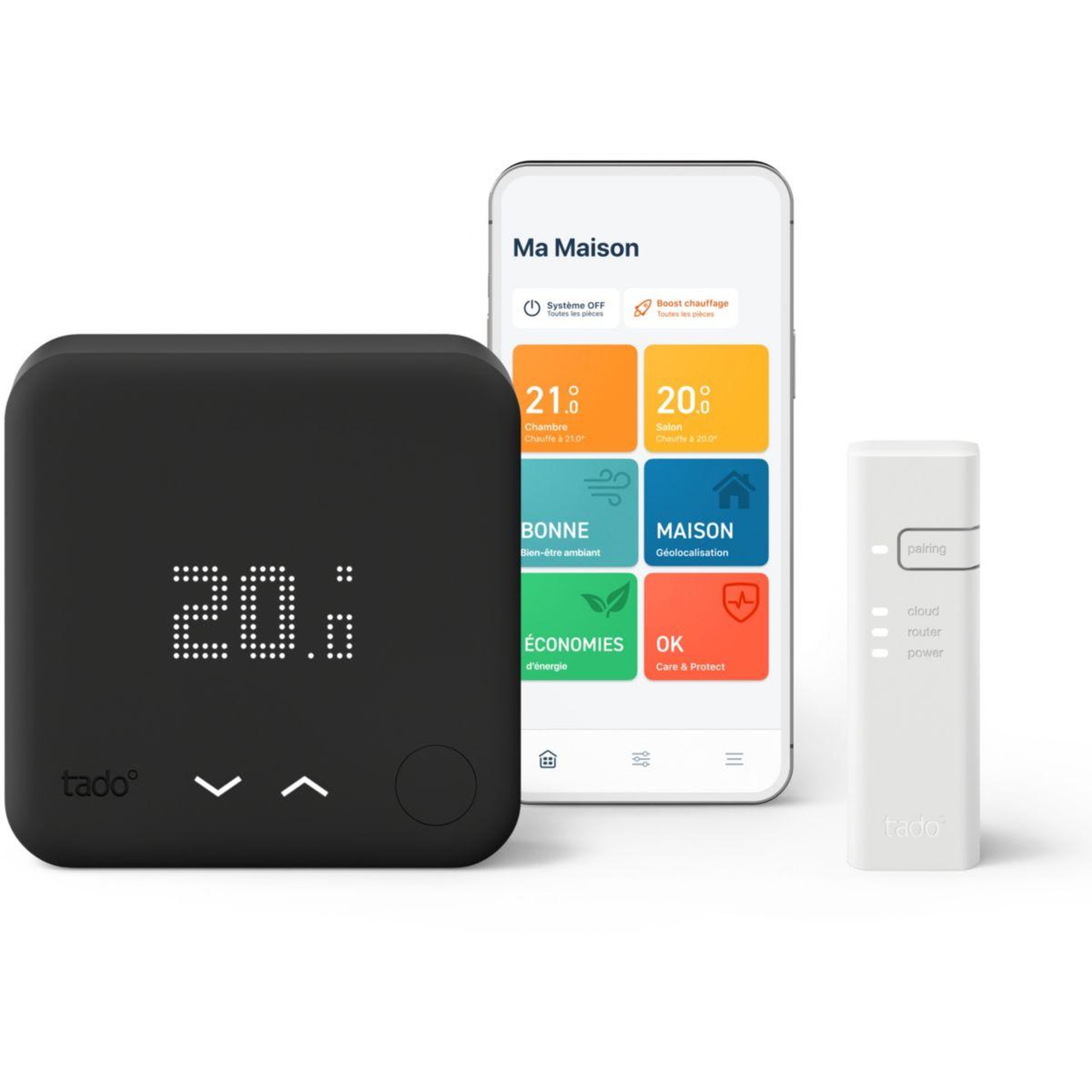 Voir la diapositive 1 : Tado Thermostat connecté connecté Filaire Kit V3+ Noir