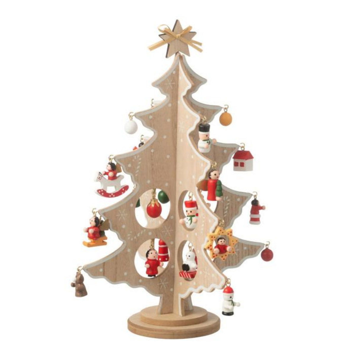 Paris Prix Sapin de Noël Déco en Bois & Figurines  Pliable  29cm Naturel