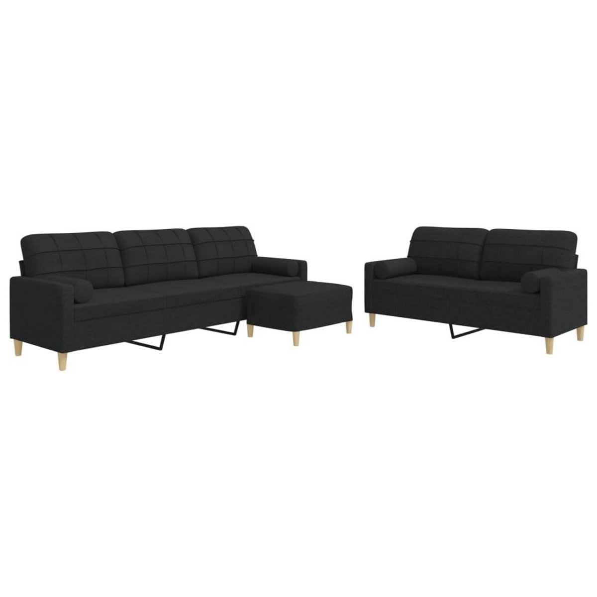 VIDAXL Ensemble de canapes 3 pcs repose-pied et coussins decoratifs