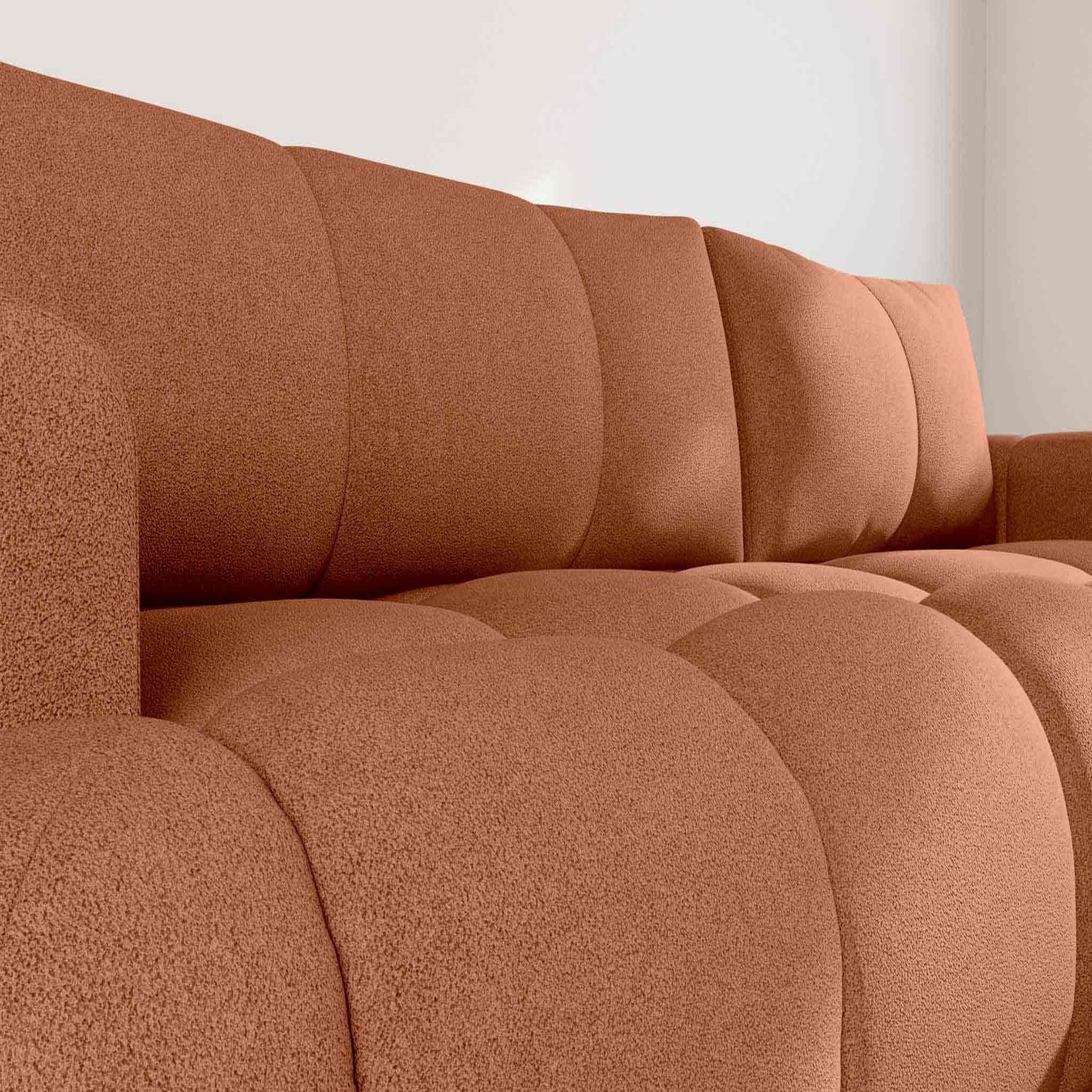 Voir la diapositive 6 : BEST MOBILIER Yulin - canapé d'angle droit 4 places convertible avec coffre en tissu bouclette