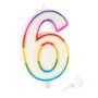 Paris Prix Bougie d'Anniversaire  Chiffre 6  10cm Multicolore
