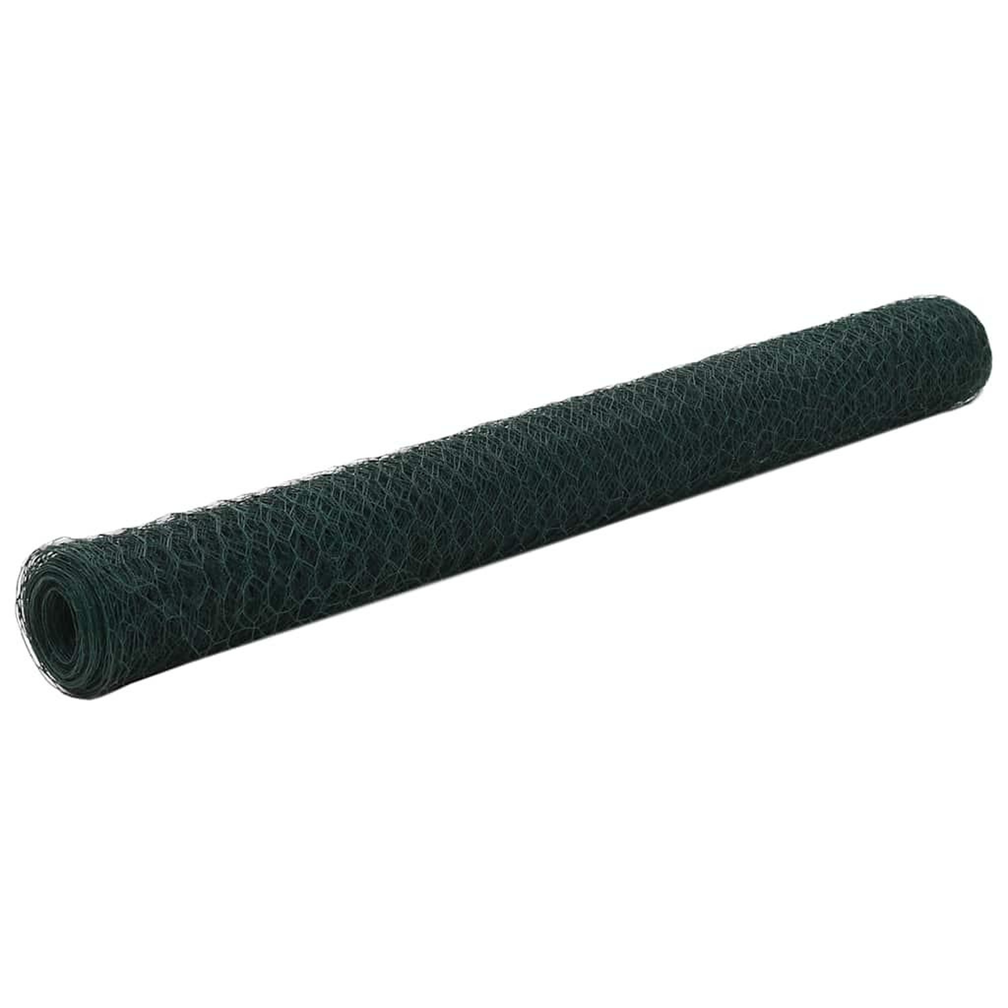 VIDAXL Grillage Acier avec revetement en PVC 25x1,2 m Vert