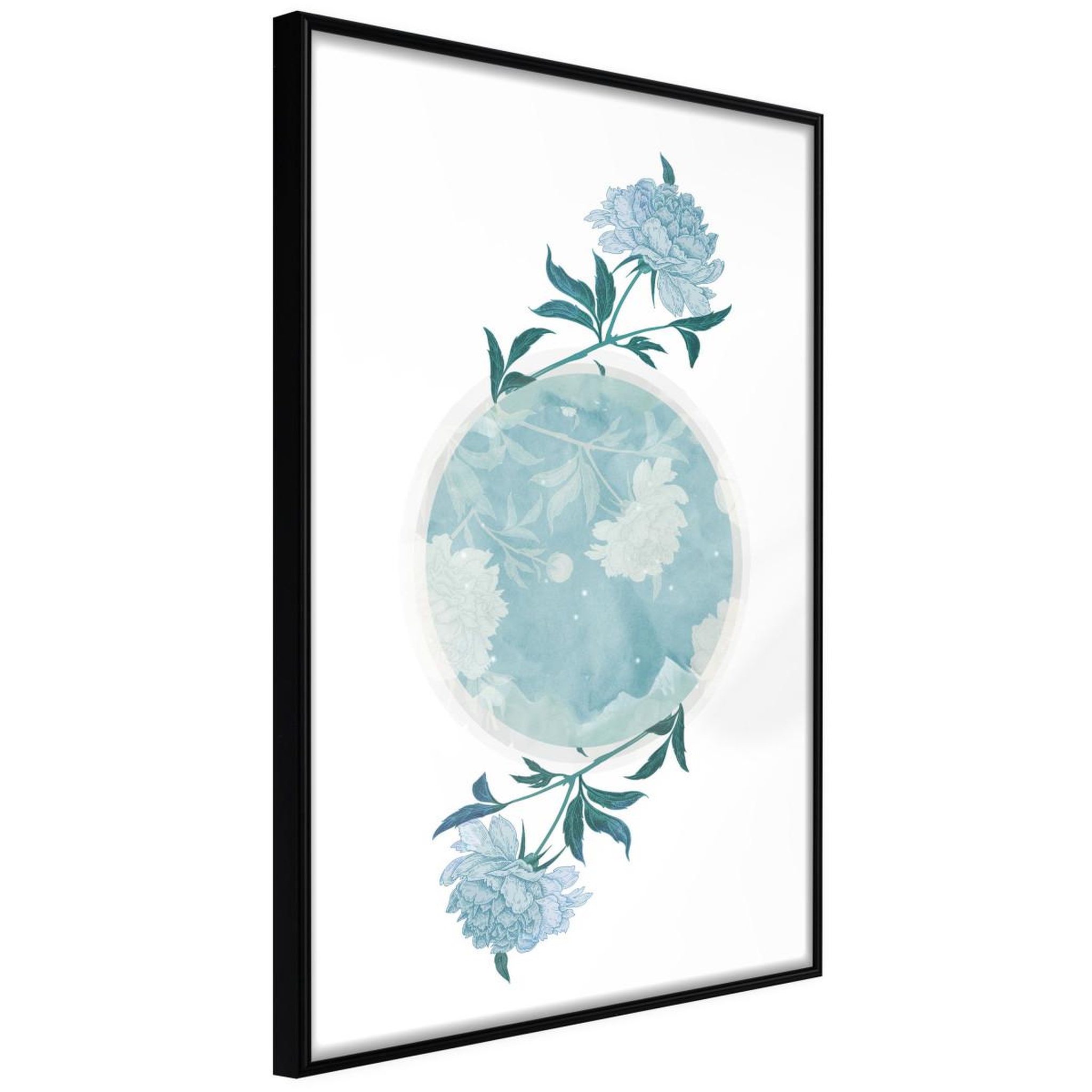 Paris Prix Affiche murale encadrée  world in shades of blue. Coloris disponibles : Jaune, Noir