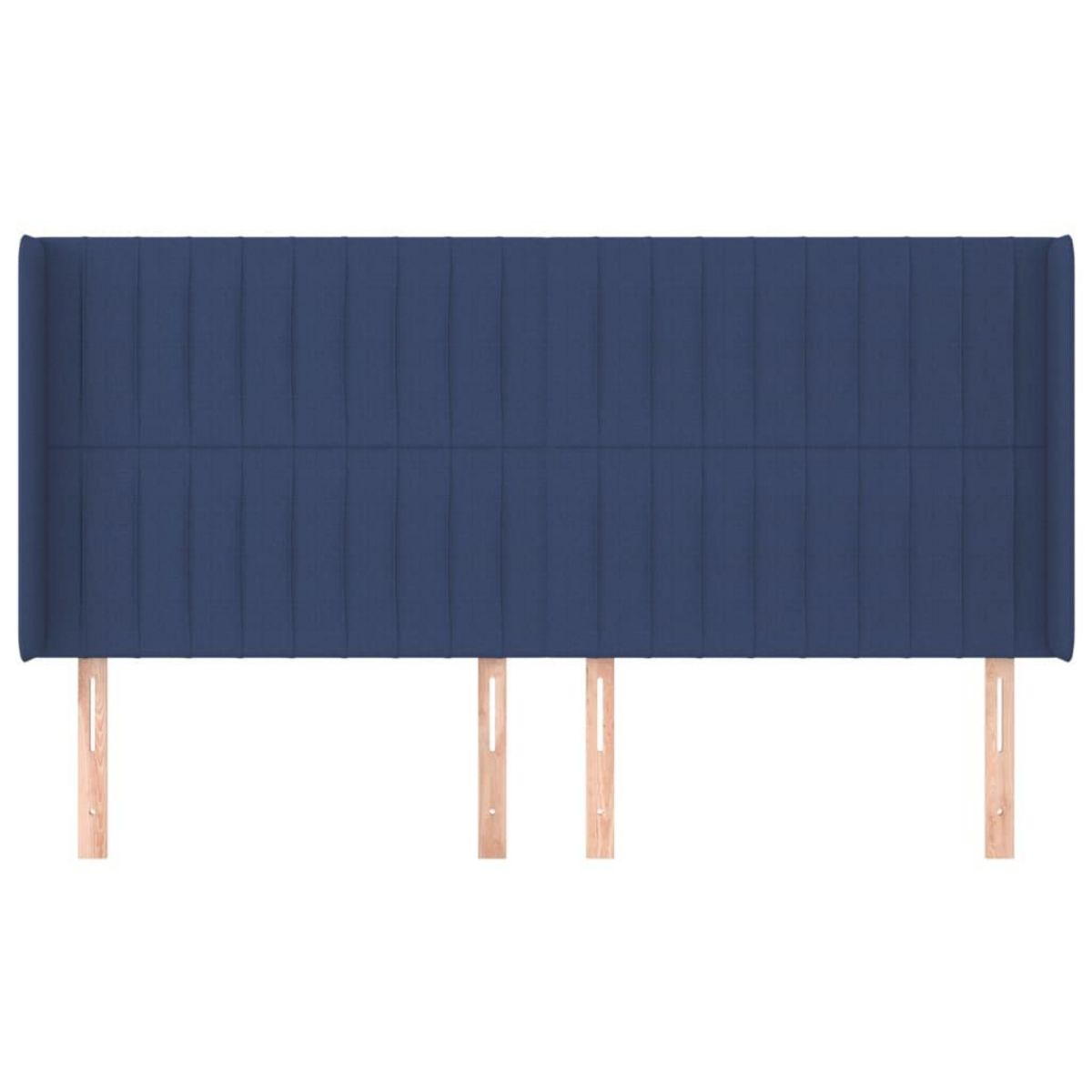 VIDAXL Tete de lit avec oreilles Bleu 203x16x118/128 cm Tissu