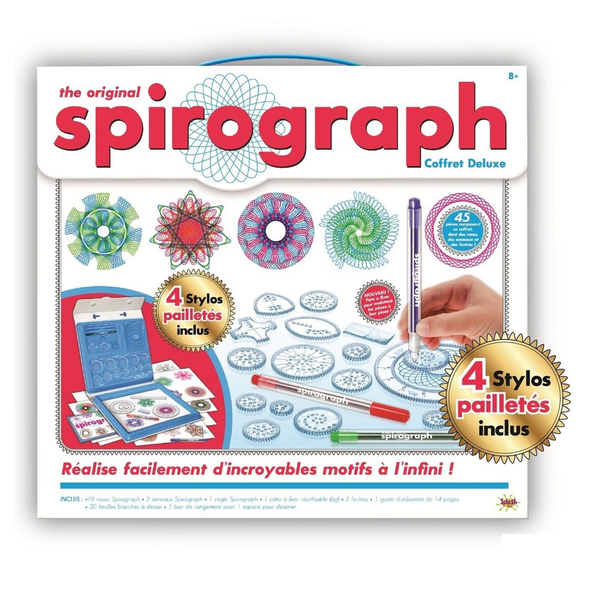 SPLASH TOYS Spirograph - Deluxe kit + palette stylo néon & glitter