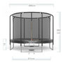 Voir la diapositive 3 : JUMP4FUN Trampoline Semi-Pro 12FT / 366cm Noir avec Filet de sécurité, Tapis de saut, Coussin de protection, Echelle