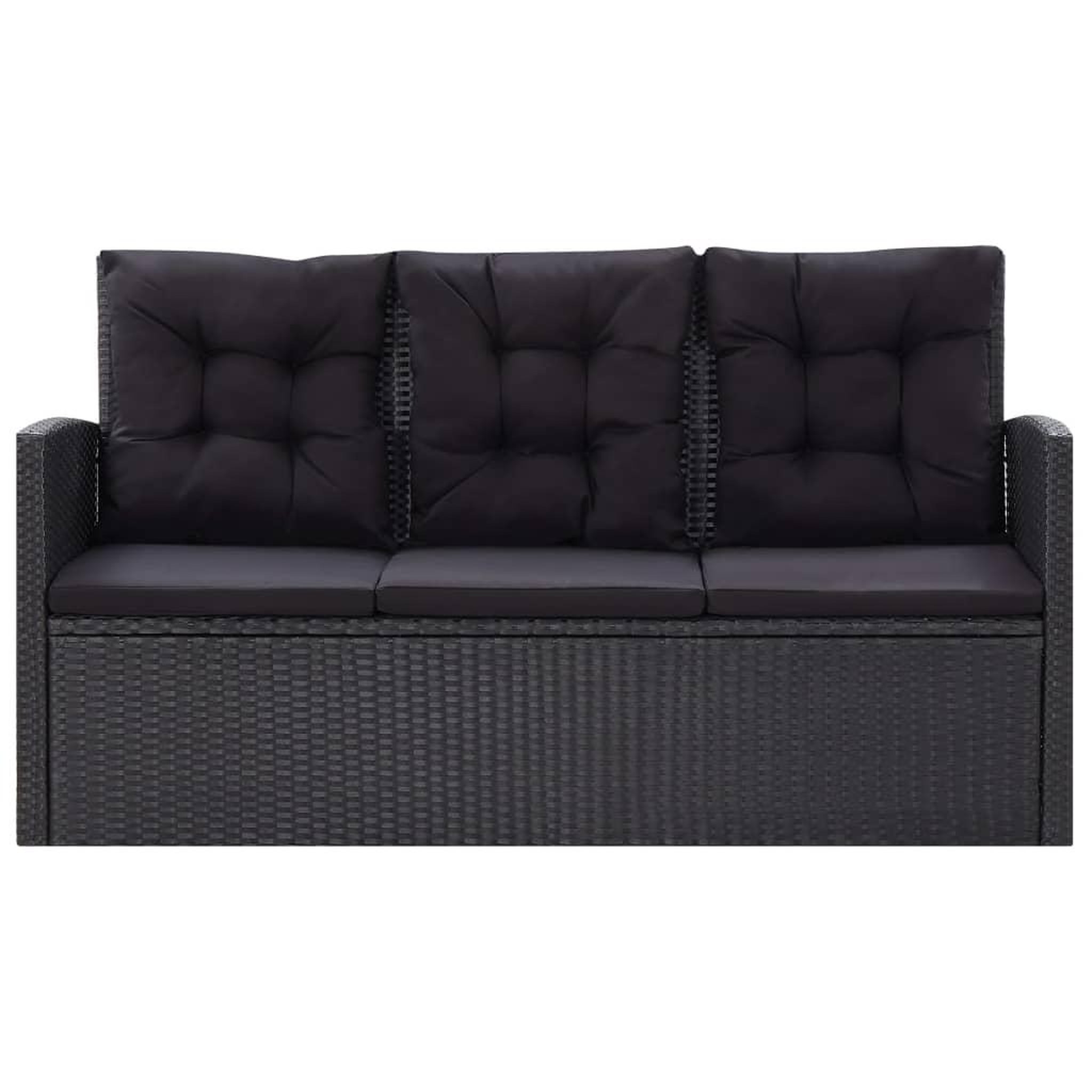 Voir la diapositive 3 : VIDAXL Salon de jardin 6 pcs avec coussins resine tressee noir