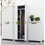 Voir la diapositive 2 : PLASTIKEN Armoire basse de rangement en résine PLASTIKEN - 2 grandes étageres - l 90 x p 45 x h 100 cm - Gamme Space SAVER