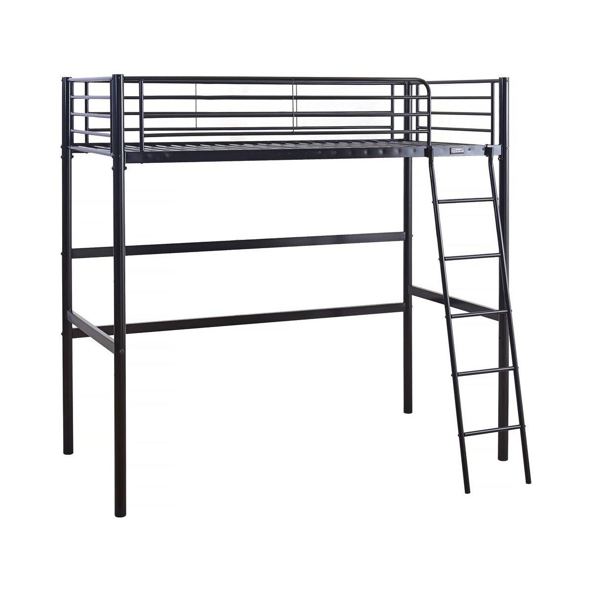 Habitat et Jardin Lit mezzanine en métal  Alora  - 90 x 190 cm - Noir