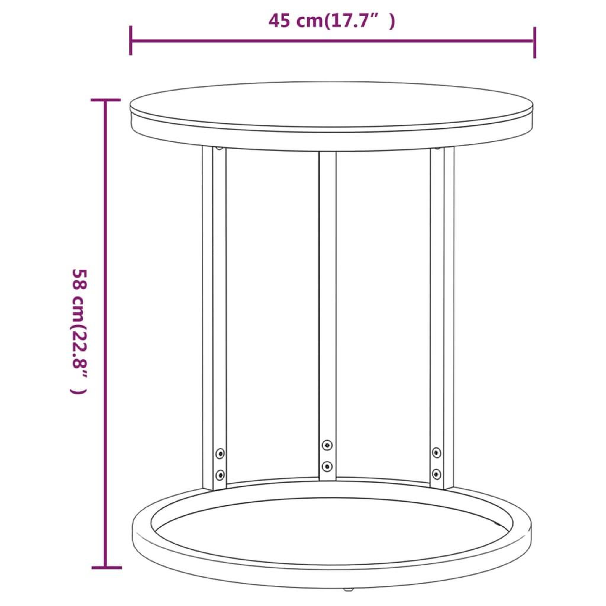 Voir la diapositive 6 : VIDAXL Table d'appoint Dore et noir 45 cm Verre trempe