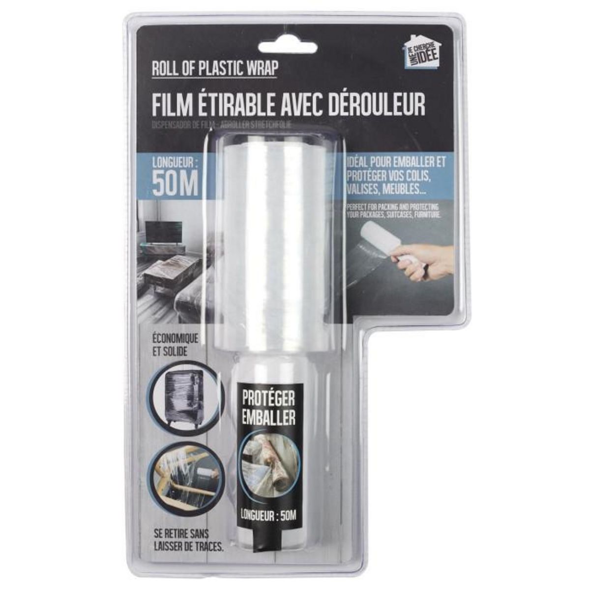 Paris Prix Dérouleur Film Étirable  Emballer  50m Transparent