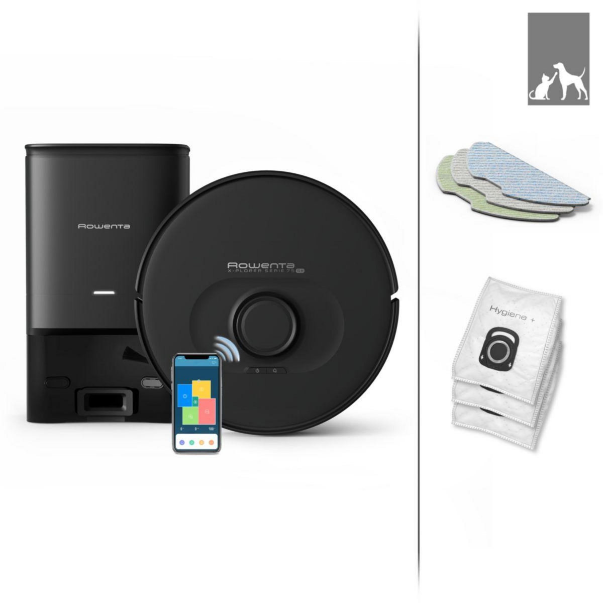 ROWENTA Aspirateur robot X Plorer serie 75s+ station RR8595WH