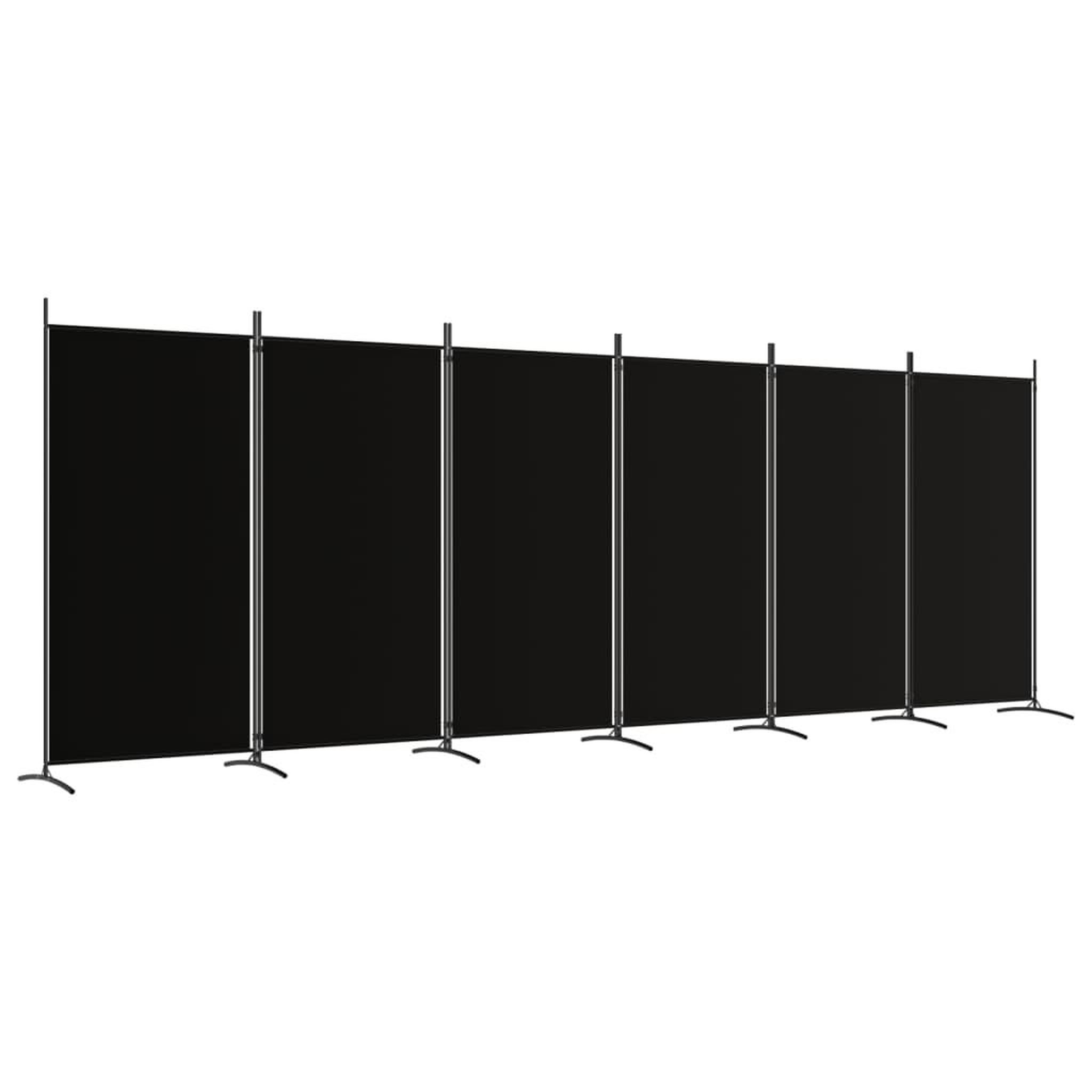 Voir la diapositive 2 : VIDAXL Cloison de separation 6 panneaux Noir 520x180 cm Tissu