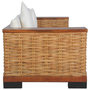 Voir la diapositive 5 : VIDAXL Canape a 3 places avec coussins Marron Rotin naturel