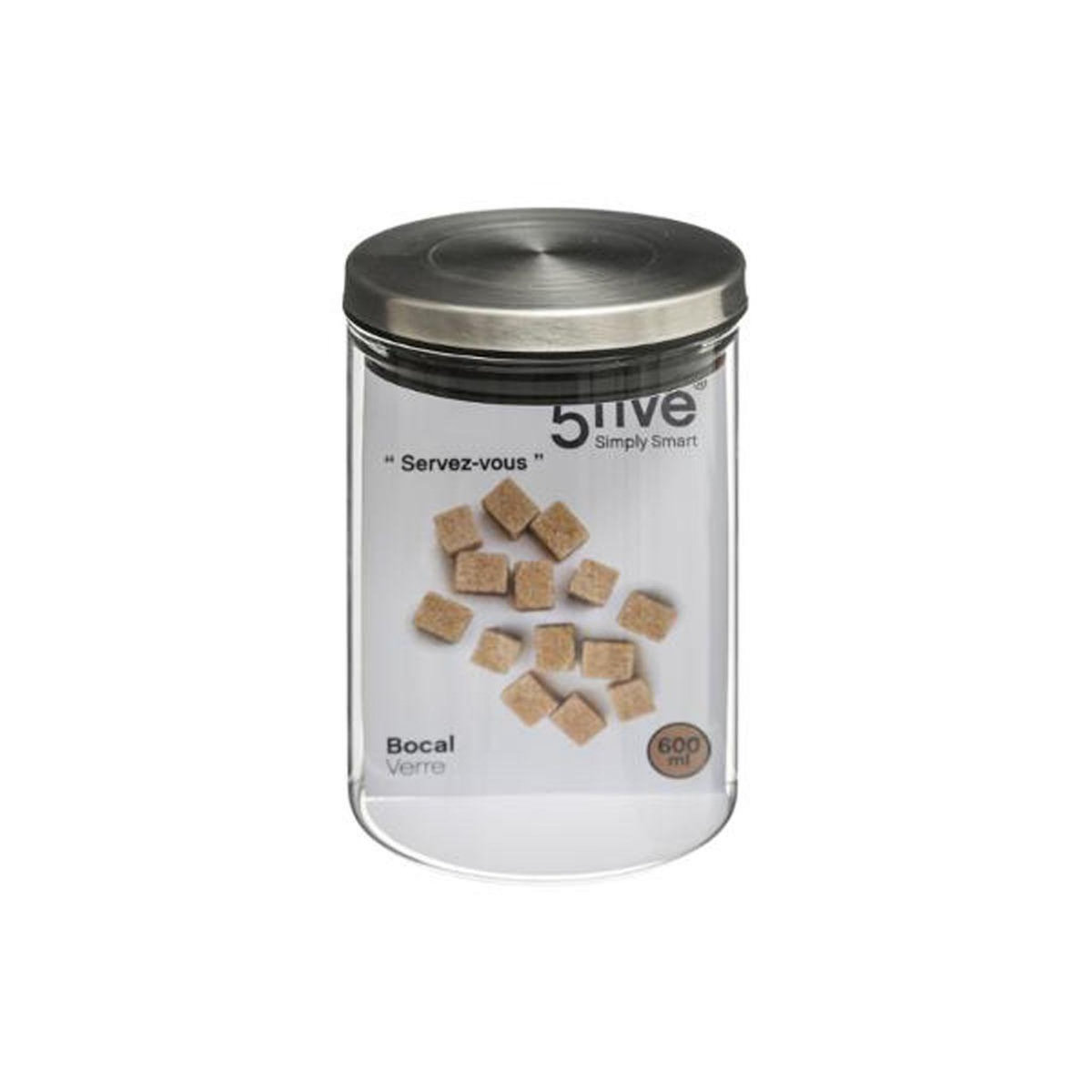 FIVE Bocal en Verre  Pratique  0,6L Transparent